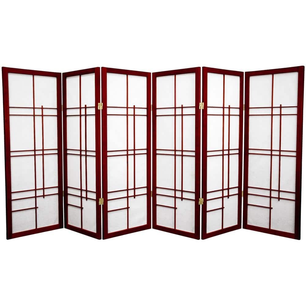 4 ft. Rosewood 6-Panel Room Divider