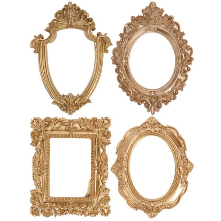 4pcs Photo Frame Props Decorative Resin Picture Frames Retro Picture Frames