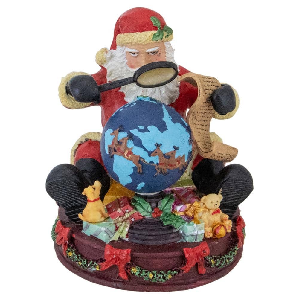 5 .7 5 " Musical Santa Claus Checking His List Christmas Figure