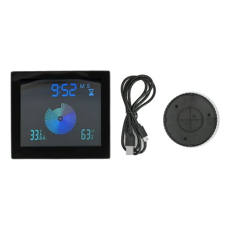 5in Wall Shower Clock Digital Timer Alarm Temperature Humidity Display Waterproof for Home BathroomBlack