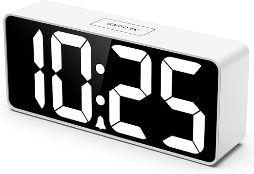 7.5 Inches Huge Digital Alarm Clock for Seniors & Visually Impaired, Easy Set, USB Charging Port, 0-100% Dimmer, Snooze, Adjustable Volume, Outlet Powered for Bedroom