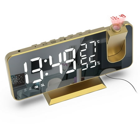 7.5 Inch Projection Alarm Clock Radio Timer with Projection Snooze Clock Led Digital Clock Double Alarm Clock Led Digital Projector