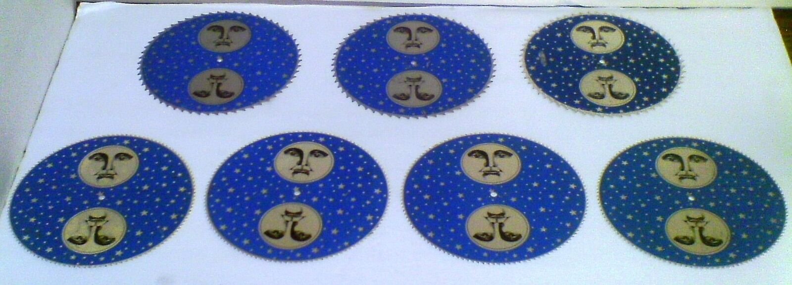 7X NOS ~6" ALUMINUM Full-Moon Disc Gear LOT f/Grand-Father & Tall-Case Clocks