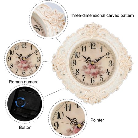 8.27 Inch Ivory Wall Clock Battery Powered Suitable For Reading Home Decor