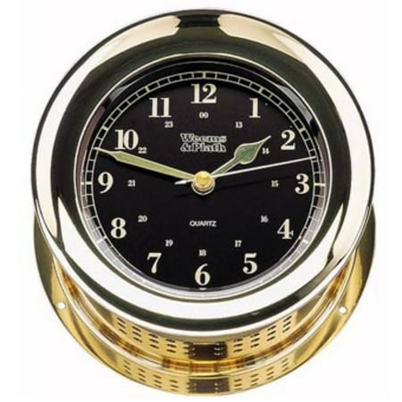 8 Black and Gold Traditional Round Shaped Desk Clock