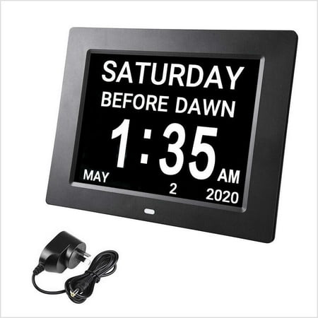 8 Digital LCD Day Clock 8 Alarm Time Office Wall DemENTtia Week Date Calendar