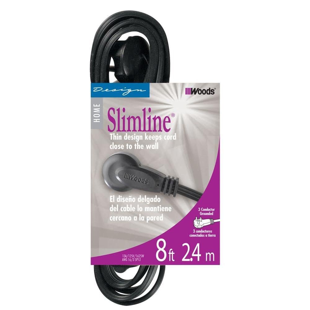 8 ft. 16/3 SPT-2 Indoor Light-Duty Flat Plug Extension Cord