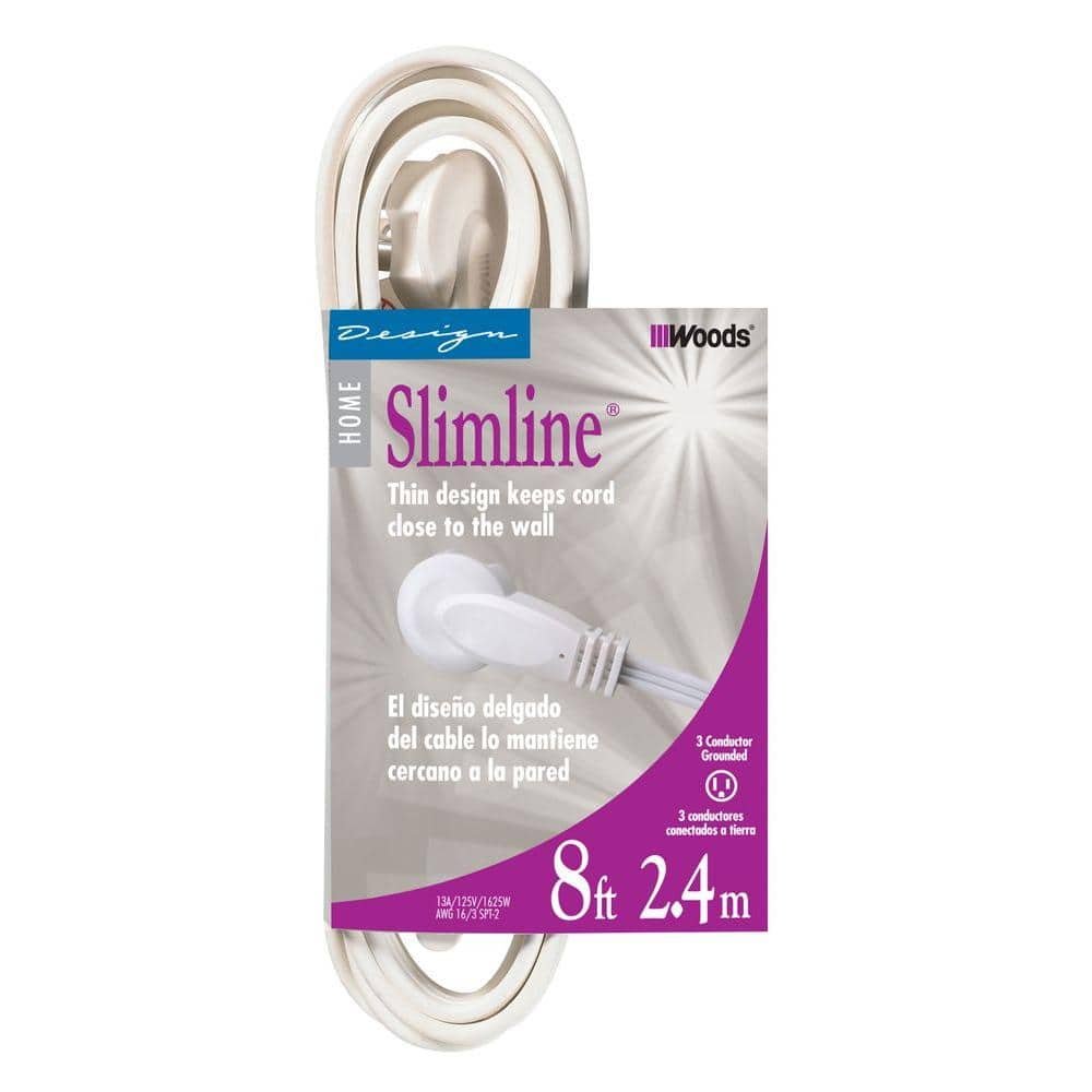 8 ft. 16/3 SPT-2 Indoor Light-Duty Flat Plug Extension Cord