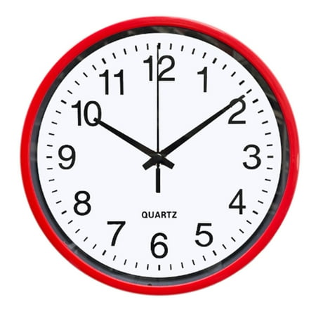 8 Inch Silent Wall Clock Round Modern Accurate Wall Clocks for Home Study Kitchen Bedroom Red Red 8 Inch Wall Clock