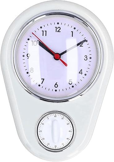 9 inch Wall Clock Kitchen Timer, 60 Minute Visual Countdown Timer, Silent Operation, Easy to Read, Retro Kitchen Wall Clock, Visual Timer, Home Kitchen Timer for Home Kitchen