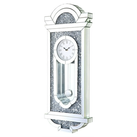 AC00419 - Wall Clock , Mirrored & Faux Diamonds - Noralie