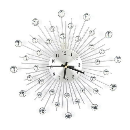 Accaprate Luxury Diamond Studded Metal Wall Clock Living Room Bedroom Decor Metal Wall Clock Wall Clock Decor