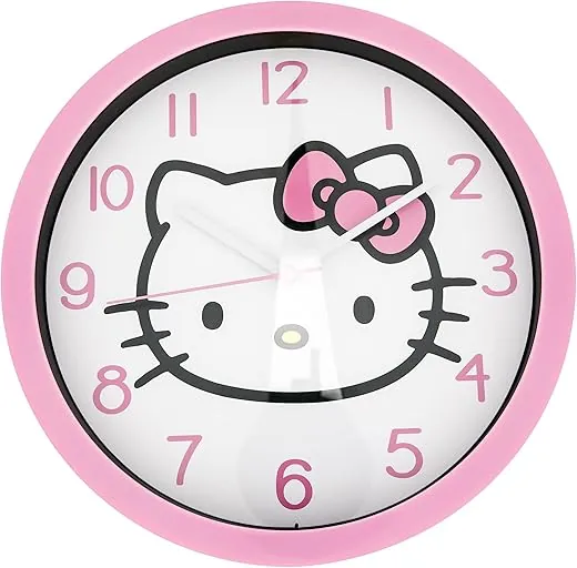 Accutime Hello Kitty Face Pink Colorway Wall Clock, HK3059