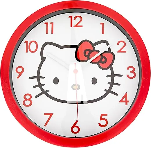 Accutime Hello Kitty Face Red Colorway Wall Clock, HK3057