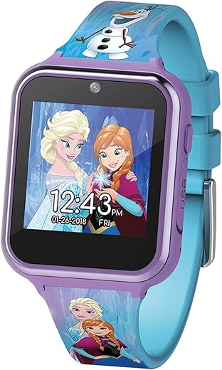 Accutime Kids Disney Frozen Smart Watch with Camera for Kids and Toddlers - Interactive Smartwatch for Boys & Girls with Games, Voice Recorder, Calculator, Pedometer, Alarm, Stopwatch