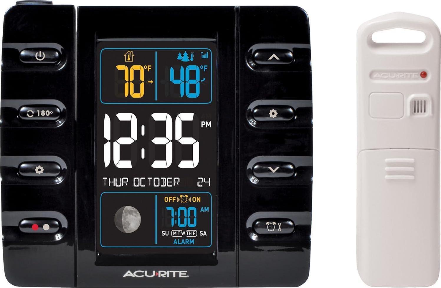 AcuRite 13020 Intelli-Time Projection Alarm Clock With Temperature And USB ,