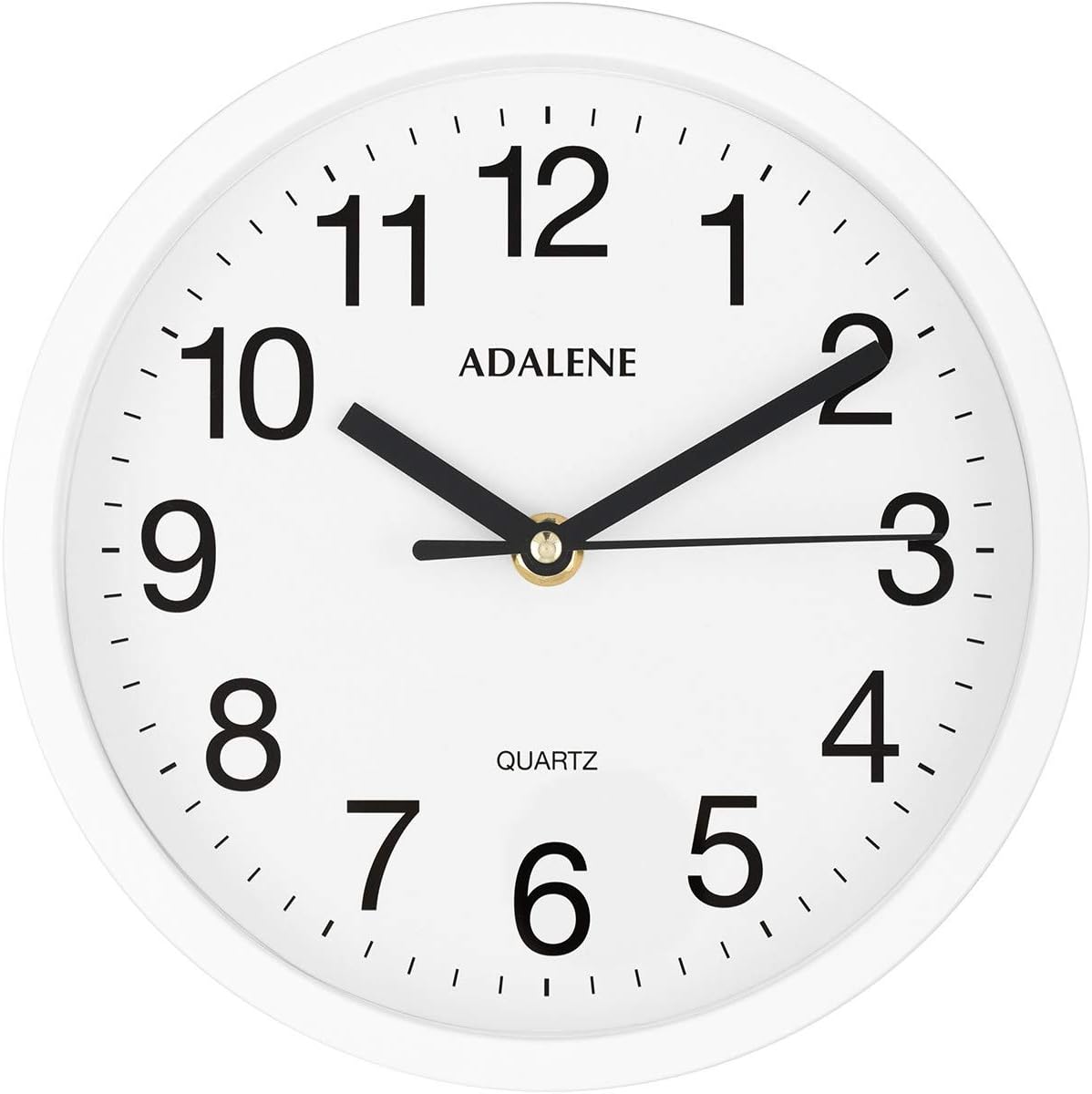 Adalene Small Wall Clocks Battery Operated 8 Inch for Living Room Décor, Modern Decorative Analog Wall Clock Non Ticking, Vintage White Wall Clock Silent, Small Wall Clock for Bathroom Kitchen Bedroom