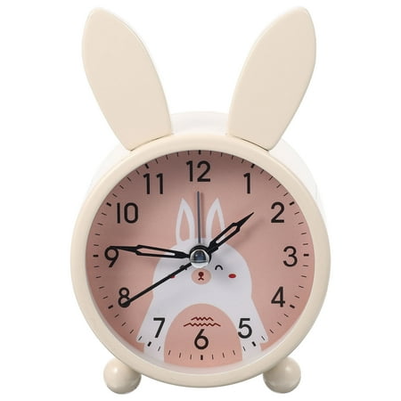 Adorable Cartoon Rabbit Shape Clock Desktop Decorative Silent Clock Luminous Zodiac Bunny Clock