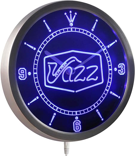 ADVPRO nc0321-b Jazz Saxophone Bar Music Live Pub Club Neon Sign LED Wall Clock