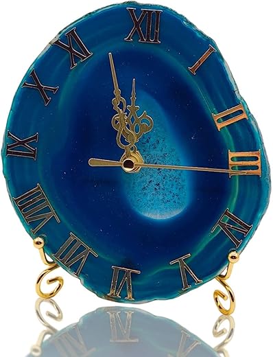 Agate Slice Desk Clock 5-6