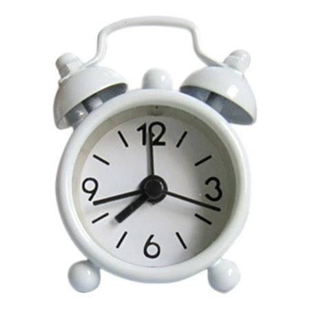 Alarm Clock Cute Mini Metal Small Alarm Clock Electronic Small Alarm Clock White One Size