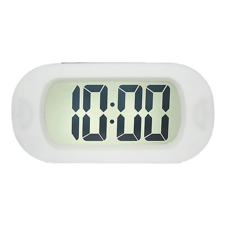 Alarm Clock For Bedrooms, Led Digital Clock Battery Operated Small Wall Clock,Snooze,12/24Hr For Desk, Bedside,Table, Travel - White