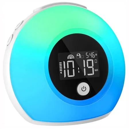 Alarm Clock for Kids Bedrooms Music Wake Up Light with Bluetooth Speakers, Dimmable Color Changing Night Light, Alarm Clocks for Heavy Sleepers, Music Player for Party Camping