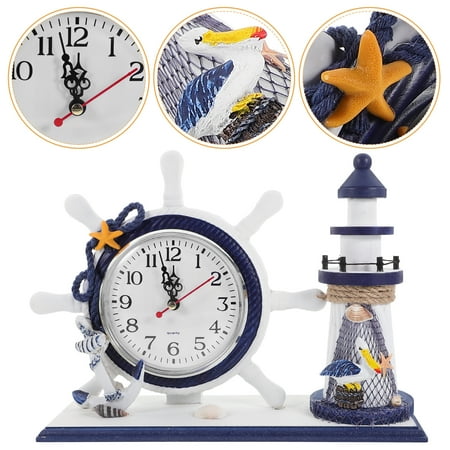 Alarm Clock Ocean Style Ornaments Decorative Clock Digital Clock Table Top Decor Desktop Ornaments Student