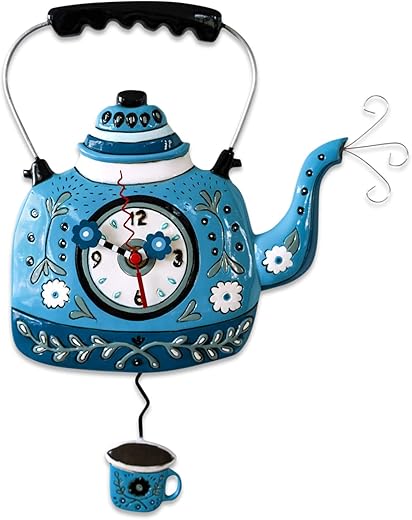 Allen Designs Kettle Blue Pendulum Clock