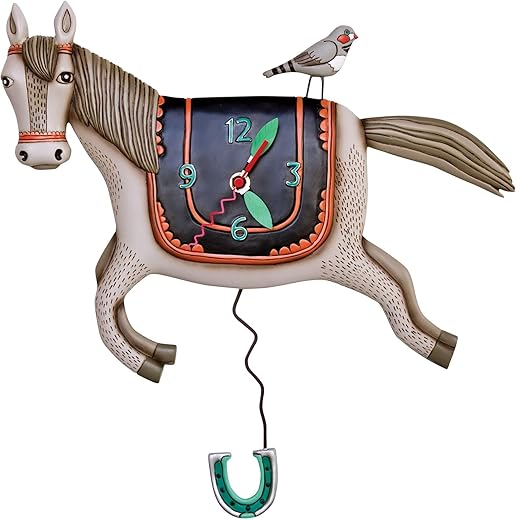 Allen Designs P1602 Woah Horsey Pendulum Wall Clock 15.5