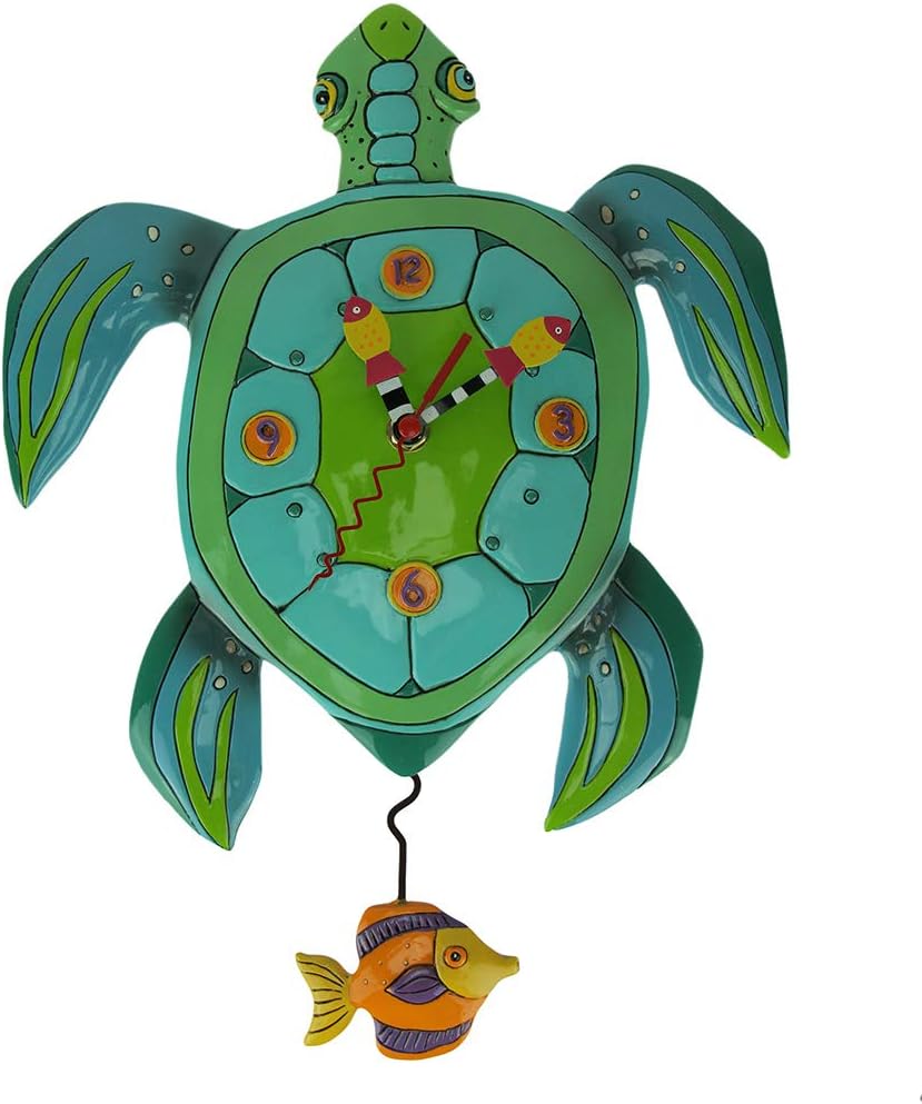 Allen Designs P1858 Whimsical Turtle Pendulum Wall Clock Sup Dude?