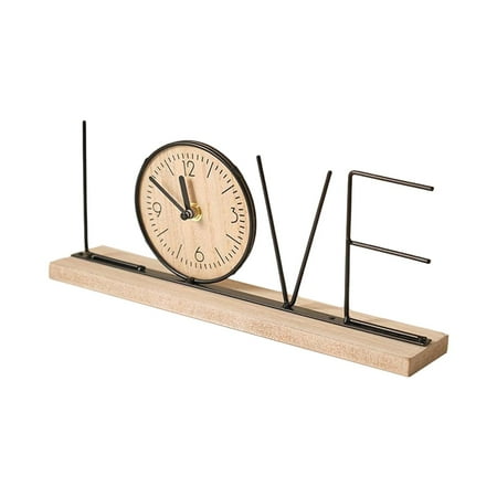 Almencla Metal Clock Timepiece Modern Room Decor Accessories Collectible Desk Clock Tabletop Clock for Desk Shelf Home Bedroom Bedroom LOVE