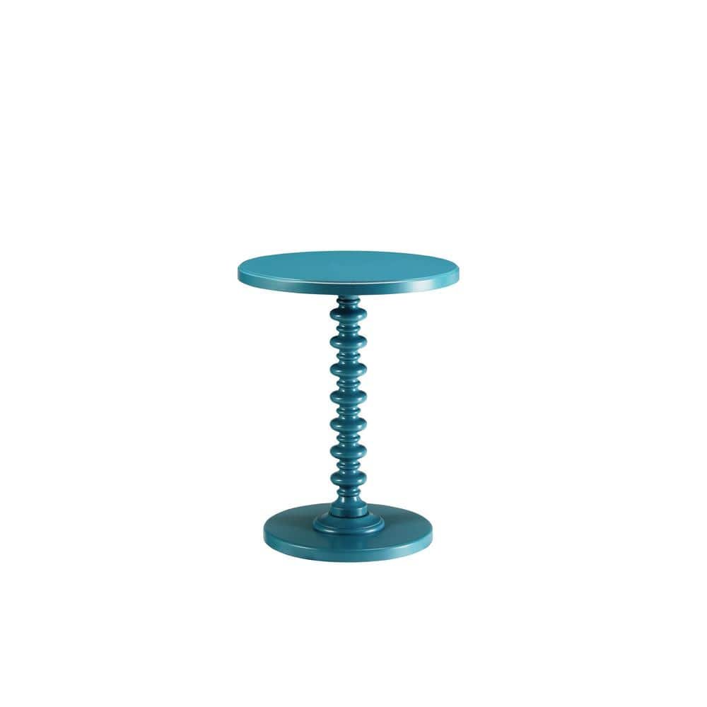 Amelia Teal Solid Wood Leg Side Table