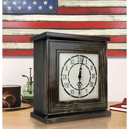 American Furniture Classics Model Mantel Clock in Dark Walnut Veneer with Secret Compartment