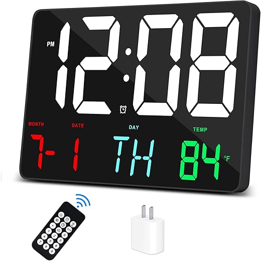 Amgico Digital Alarm Clock with Snooze, Temperature, Auto Dimming, 11.5