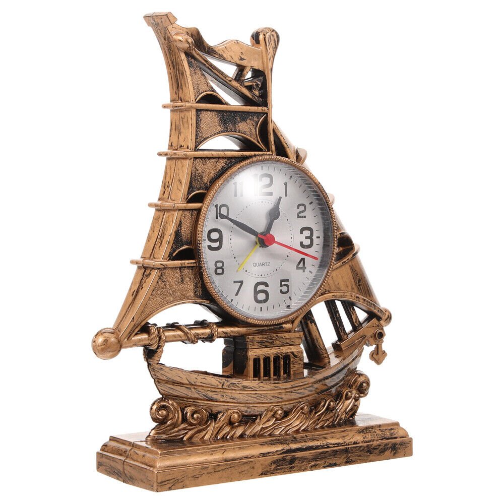 Analog Alarm Clock Small Table Vintage Clocks for Shelf Room Decoration Unique