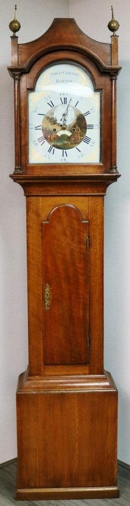 Antique English J.Chapman 8 Day Striking Mahogany Grandfather Longcase Clock