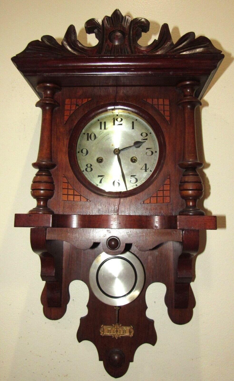 Antique Gustav Becker "Free Swinger" Wall Clock 8-Day, Time/Strike, Key-wind