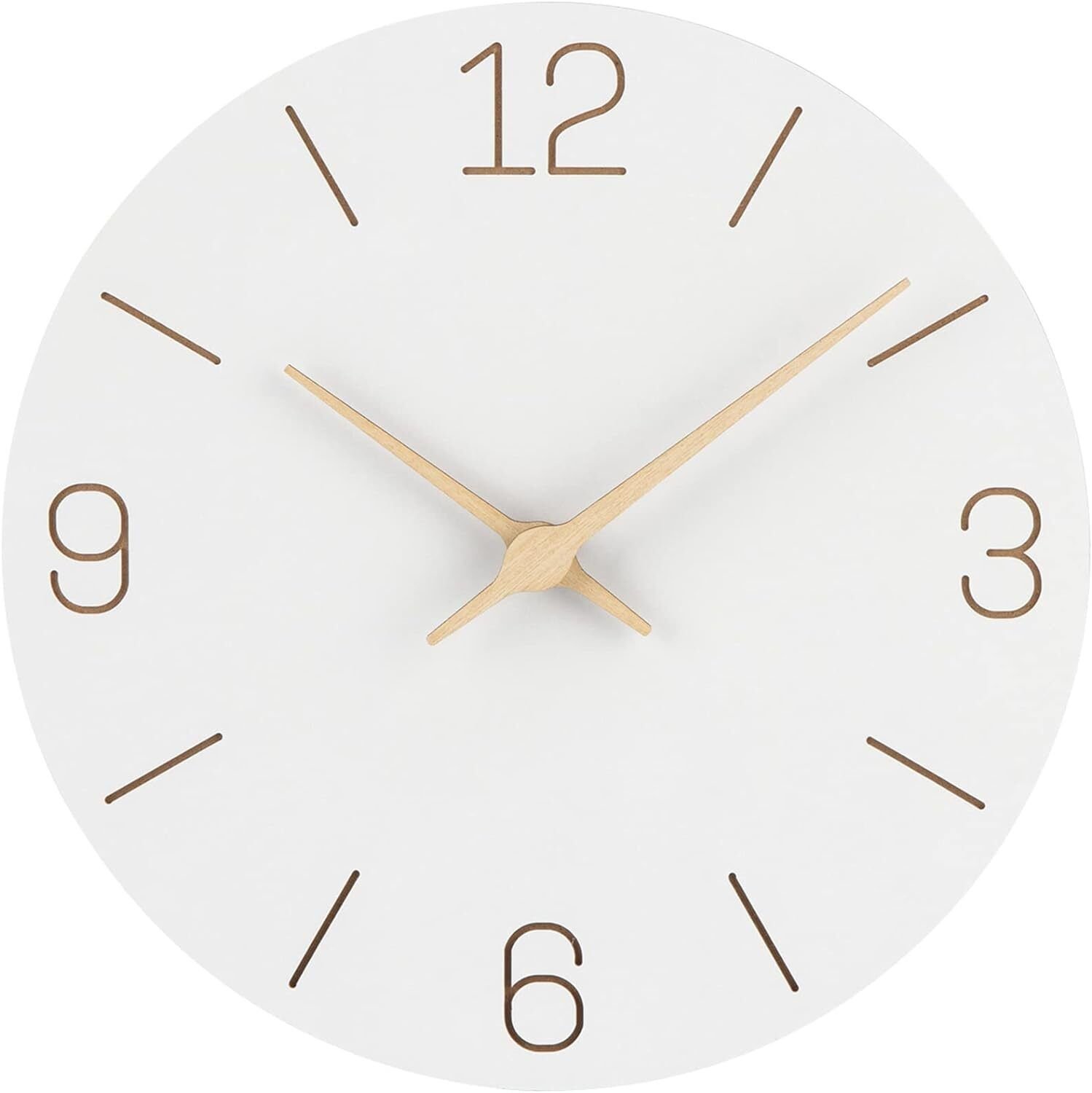 Antique Wall Clock Large Wood Silent Battery Operated Analog Clock Home Decor