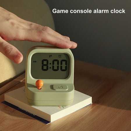 Anvazise Desktop Alarm Clock Retro Game Machine-shaped Electronic Timer Multi-Function Countdown Snooze Desk Table Clock for Home Office Green One Size