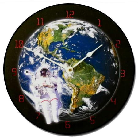 Astronaut Wall Clock | Whisper Quiet Hand Made Beautiful Color | Made in USA