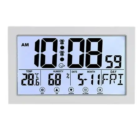 Atomic Clock with Indoor Temperature and Humidity,Self-Setting Digital Wall Clock or Desk Clock,Battery Operated Alarm Digital Clock Large Display for Seniors