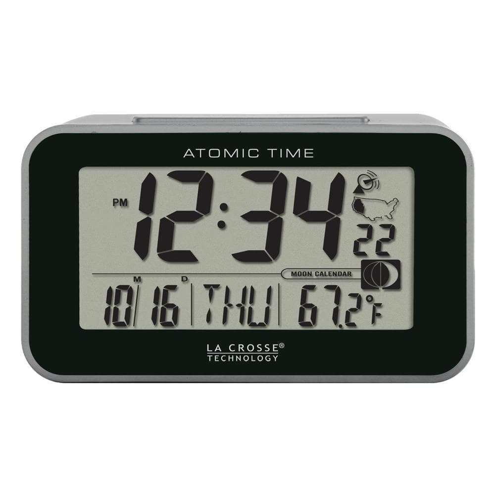 Atomic Digital Table Alarm Clock with Temperature and Moon Phase