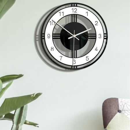 Augper Clearance Black Wall Clock Silent Non Ticking Quality Quartz Battery Operated Round Easy to Read Home/Office/Kitchen/Classroom/School Clock Sweep Movement