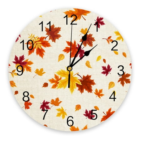 Autumn Maple Leaves Clock Living Room Home r Large Round Wall Clock Mute Quartz Table Clock Bedroom ration Wall Watch