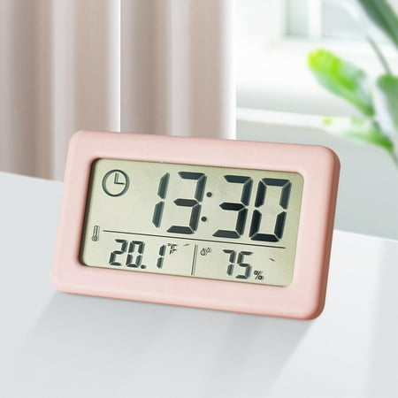 Azrian Digital Clock,with Lcd Display Thermometers Hygrometer Digital Temperature Humidity Monitor with Smart Clock,Alarm Clock,for Heavy Sleepers Clock,for Bedroom