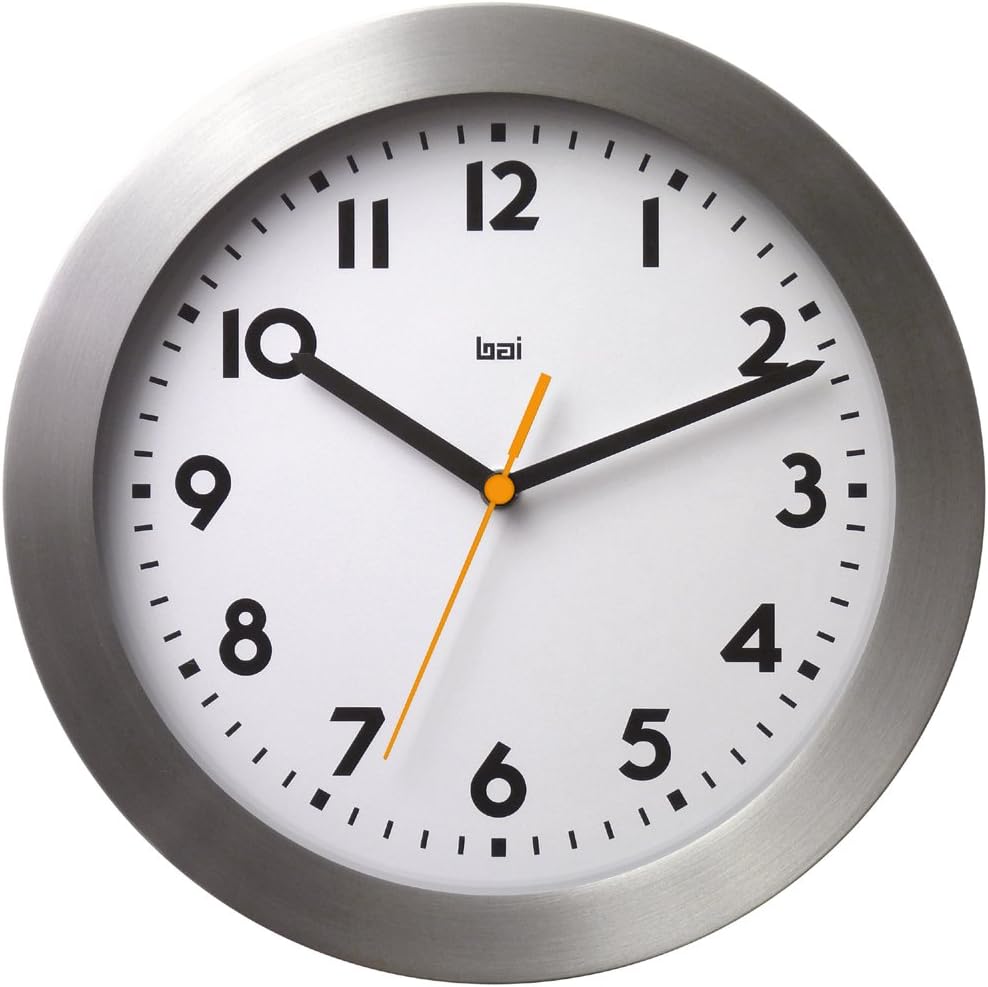 Bai Brushed Aluminum Wall Clock, Landmark