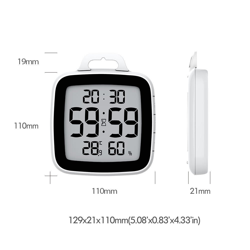 Baldr Shower Clock Waterproof Bathroom Timer Wall Clock with Temperature