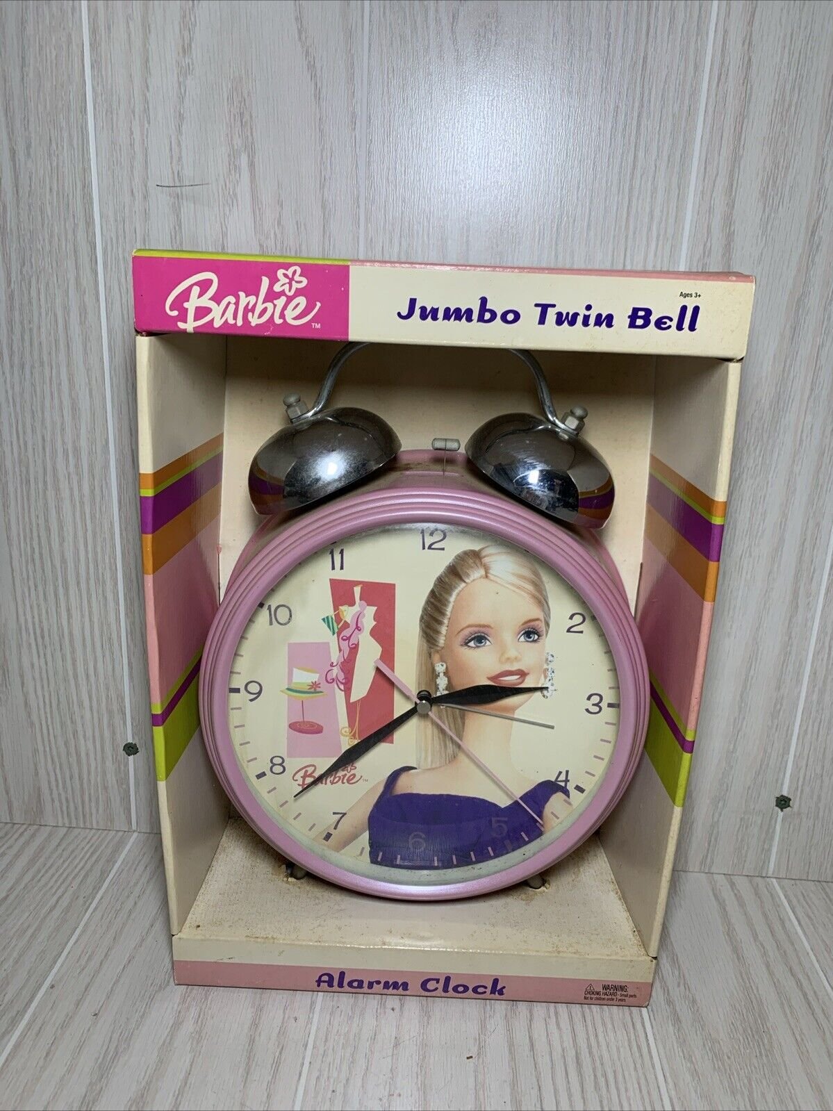 Barbie Mattel 2004 Jumbo Twin Bell Alarm Clock