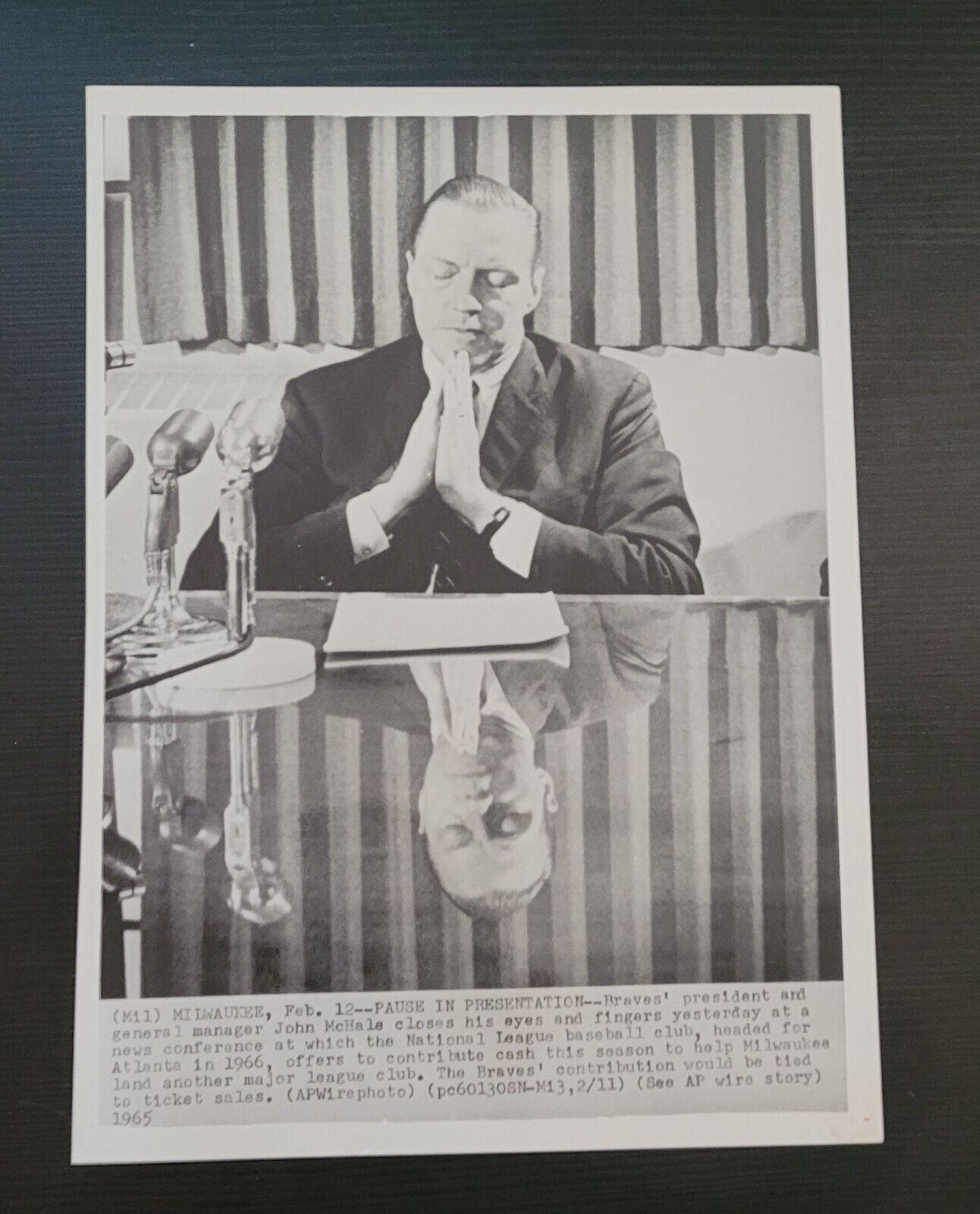 BASEBALL DETROIT TIGERS MILWAUKEE ATLANTA BRAVES PHOTO JOHN MCHALE VINTAGE WOW